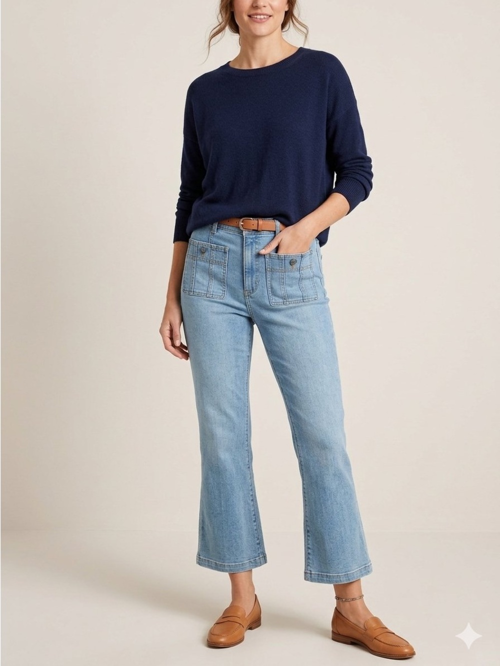 Talbots The Kick Crop Patch Pockets Jeans